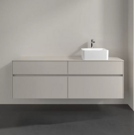 Тумба під раковину Villeroy & Boch Collaro 160х50 см із підсвічуванням ДСП м'який сірий C051B0VK