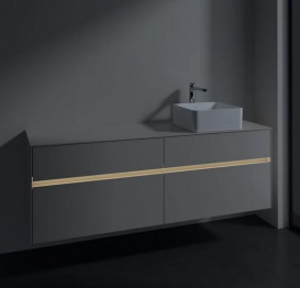 Тумба під раковину Villeroy & Boch Collaro 160х50 см із підсвічуванням ДСП м'який сірий C051B0VK