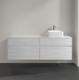 Тумба під раковину Villeroy & Boch Collaro 160х50 см із підсвічуванням ДСП біле дерево C051B0E8