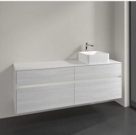 Тумба під раковину Villeroy & Boch Collaro 160х50 см із підсвічуванням ДСП біле дерево C051B0E8