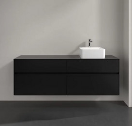 Тумба під раковину Villeroy & Boch Collaro 160х50 см із підсвічуванням МДФ чорний матовий лак C051B0PD