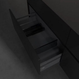 Тумба під раковину Villeroy & Boch Collaro 160х50 см із підсвічуванням МДФ чорний матовий лак C051B0PD