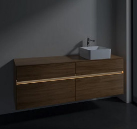 Тумба под раковину Villeroy & Boch Collaro 160х50 см с подсветкой ДСП дуб канзас C051B0RH