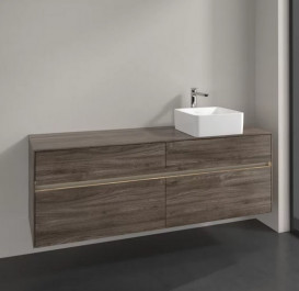 Тумба под раковину Villeroy & Boch Collaro 160х50 см с подсветкой ДСП каменный дуб C051B0RK