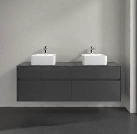 Тумба под раковину Villeroy & Boch Collaro 160х50 см с подсветкой МДФ глянцевый серый C052B0FP