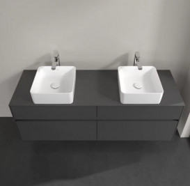 Тумба под раковину Villeroy & Boch Collaro 160х50 см с подсветкой МДФ глянцевый серый C052B0FP