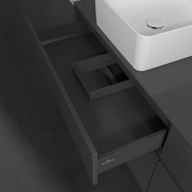 Тумба под раковину Villeroy & Boch Collaro 160х50 см с подсветкой МДФ глянцевый серый C052B0FP