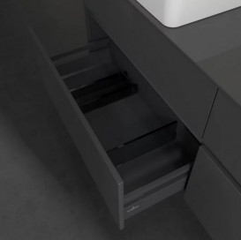 Тумба под раковину Villeroy & Boch Collaro 160х50 см с подсветкой МДФ глянцевый серый C052B0FP