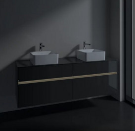 Тумба под раковину Villeroy & Boch Collaro 160х50 см с подсветкой МДФ глянцевый серый C052B0FP