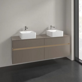 Тумба під раковину Villeroy & Boch Collaro 160х50 см із підсвічуванням ДСП трюфель сірий C052B0VG