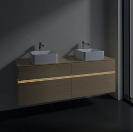 Тумба під раковину Villeroy & Boch Collaro 160х50 см із підсвічуванням ДСП північний дуб C052B0VJ