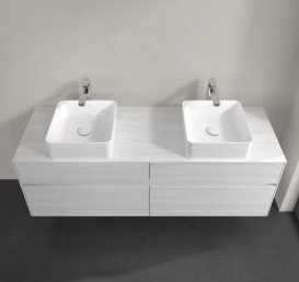 Тумба под раковину Villeroy & Boch Collaro 160х50 см с подсветкой ДСП белое дерево C052B0E8