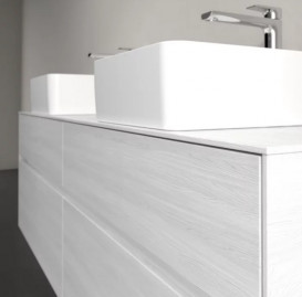 Тумба под раковину Villeroy & Boch Collaro 160х50 см с подсветкой ДСП белое дерево C052B0E8