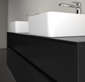 Тумба под раковину Villeroy & Boch Collaro 160х50 см с подсветкой МДФ черный матовый лак C052B0PD