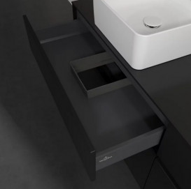 Тумба под раковину Villeroy & Boch Collaro 160х50 см с подсветкой МДФ черный матовый лак C052B0PD