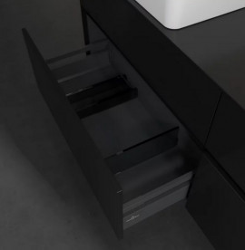 Тумба под раковину Villeroy & Boch Collaro 160х50 см с подсветкой МДФ черный матовый лак C052B0PD