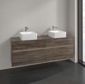 Тумба под раковину Villeroy & Boch Collaro 160х50 см с подсветкой ДСП каменный дуб C052B0RK