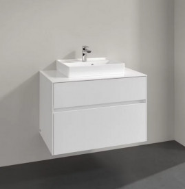 Тумба под раковину Villeroy & Boch Collaro 80х50 см МДФ глянцевый белый  C06900DH