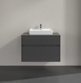 Тумба під раковину Villeroy & Boch Collaro 80х50 см МДФ глянсовий сірий C06900FP