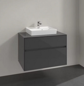 Тумба під раковину Villeroy & Boch Collaro 80х50 см МДФ глянсовий сірий C06900FP
