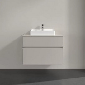 Тумба под раковину Villeroy & Boch Collaro 80х50 см ДСП мягкий серый C06900VK