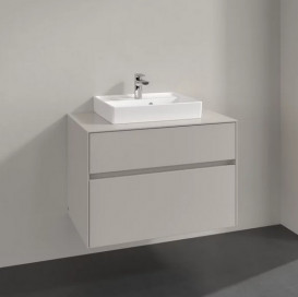 Тумба под раковину Villeroy & Boch Collaro 80х50 см ДСП мягкий серый C06900VK