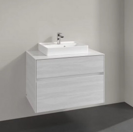 Тумба під раковину Villeroy&Boch Collaro 80х50 см ДСП біле дерево C06900E8