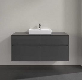 Тумба под раковину Villeroy & Boch Collaro 120х50 см МДФ глянцевый серый C07000FP