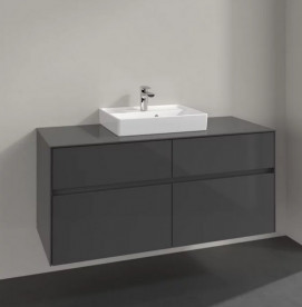 Тумба под раковину Villeroy & Boch Collaro 120х50 см МДФ глянцевый серый C07000FP
