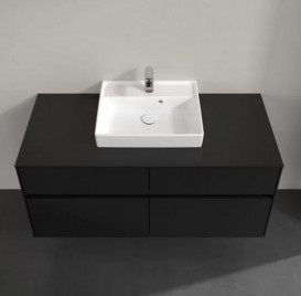 Тумба під раковину Villeroy & Boch Collaro 120х50 см МДФ чорний матовий лак C07000PD