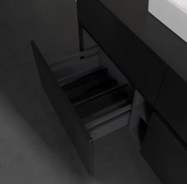 Тумба під раковину Villeroy & Boch Collaro 120х50 см МДФ чорний матовий лак C07000PD