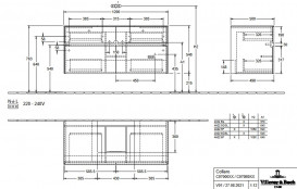 Тумба під раковину Villeroy & Boch Collaro 120х50 см МДФ чорний матовий лак C07000PD