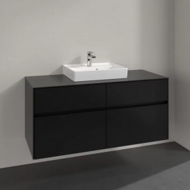 Тумба під раковину Villeroy & Boch Collaro 120х50 см МДФ чорний матовий лак C07000PD