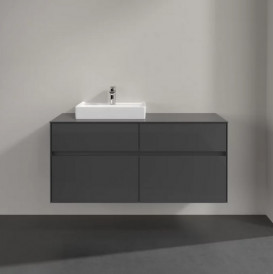 Тумба під раковину Villeroy&Boch Collaro 120х50 см МДФ глянсовий сірий C07100FP