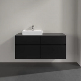 Тумба під раковину Villeroy & Boch Collaro 120х50 см МДФ чорний матовий лак C07100PD