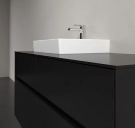 Тумба під раковину Villeroy & Boch Collaro 120х50 см МДФ чорний матовий лак C07100PD