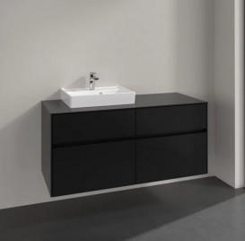 Тумба під раковину Villeroy & Boch Collaro 120х50 см МДФ чорний матовий лак C07100PD