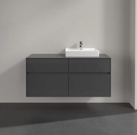 Тумба под раковину Villeroy & Boch Collaro 120х50 см МДФ глянцевый серый C07200FP