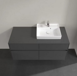 Тумба под раковину Villeroy & Boch Collaro 120х50 см МДФ глянцевый серый C07200FP