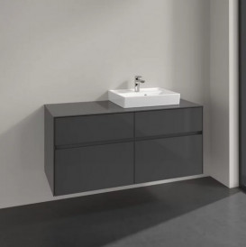 Тумба под раковину Villeroy & Boch Collaro 120х50 см МДФ глянцевый серый C07200FP