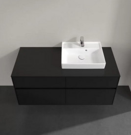 Тумба под раковину Villeroy & Boch Collaro 120х50 см МДФ черный матовый лак C07200PD