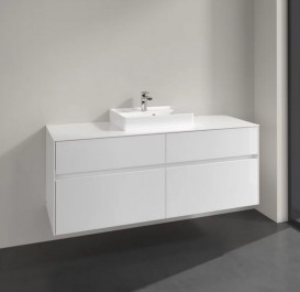 Тумба под раковину Villeroy & Boch Collaro 140х50 см МДФ глянцевый белый C07300DH