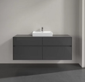 Тумба под раковину Villeroy & Boch Collaro 140х50 см МДФ глянцевый серый C07300FP