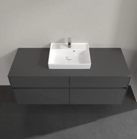 Тумба под раковину Villeroy & Boch Collaro 140х50 см МДФ глянцевый серый C07300FP