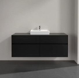 Тумба под раковину Villeroy & Boch Collaro 140х50 см МДФ черный матовый лак C07300PD