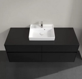 Тумба под раковину Villeroy & Boch Collaro 140х50 см МДФ черный матовый лак C07300PD