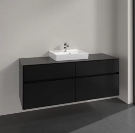 Тумба под раковину Villeroy & Boch Collaro 140х50 см МДФ черный матовый лак C07300PD