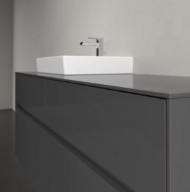 Тумба под раковину Villeroy & Boch Collaro 140х50 см МДФ глянцевый серый C07400FP