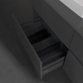 Тумба под раковину Villeroy & Boch Collaro 140х50 см МДФ глянцевый серый C07400FP