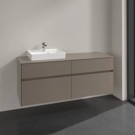Тумба під раковину Villeroy & Boch Collaro 140х50 см ДСП сірий трюфель C07400VG